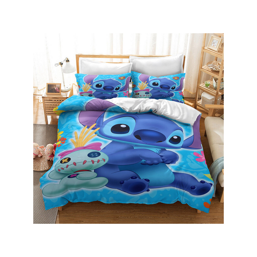 (Pattern 09, Double) Lilo Stitch Bedding Single Double Duvet Cover Set