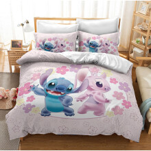 (Pattern 08, Single) Lilo Stitch Bedding Single Double Duvet Cover Set