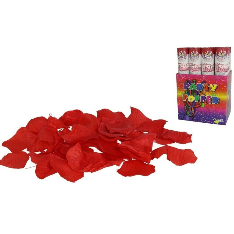 Bulk 12 x Giant Party Poppers Rose Petal Confetti Cannon Poppers Shoots 10 Meter