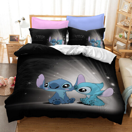 (Pattern 12, King) Lilo Stitch Bedding Single Double Duvet Cover Set