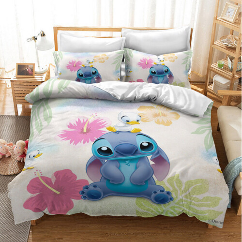 (Pattern 16, King) Lilo Stitch Bedding Single Double Duvet Cover Set