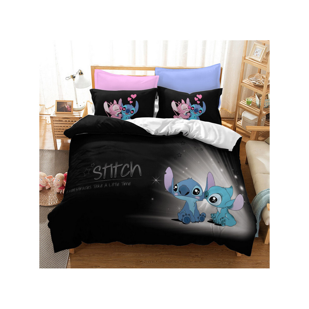 (Pattern 18, King) Lilo Stitch Bedding Single Double Duvet Cover Set