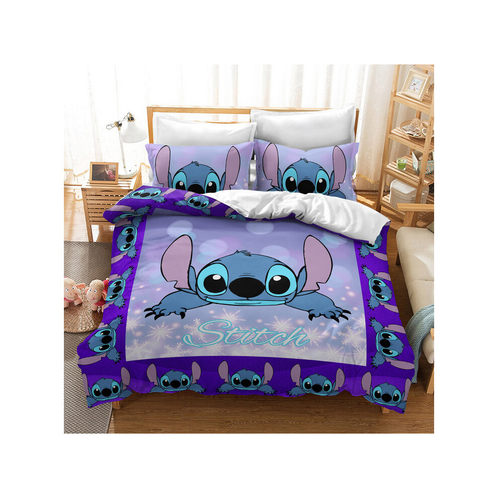(Pattern 03, King) Lilo Stitch Bedding Single Double Duvet Cover Set