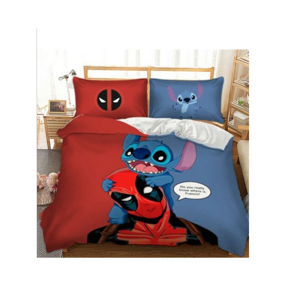 (Pattern 15, Single) Lilo Stitch Bedding Single Double Duvet Cover Set