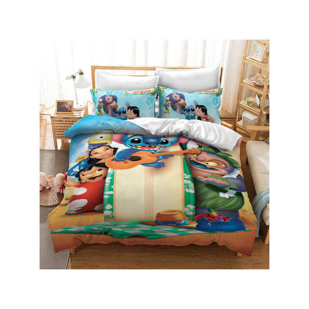 (Pattern 17, King) Lilo Stitch Bedding Single Double Duvet Cover Set