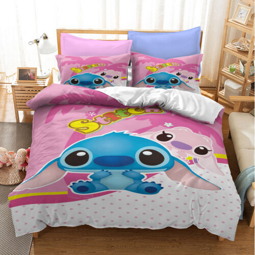 (Pattern 22, Single) Lilo Stitch Bedding Single Double Duvet Cover Set
