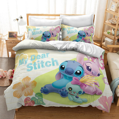 (Pattern 10, King) Lilo Stitch Bedding Single Double Duvet Cover Set