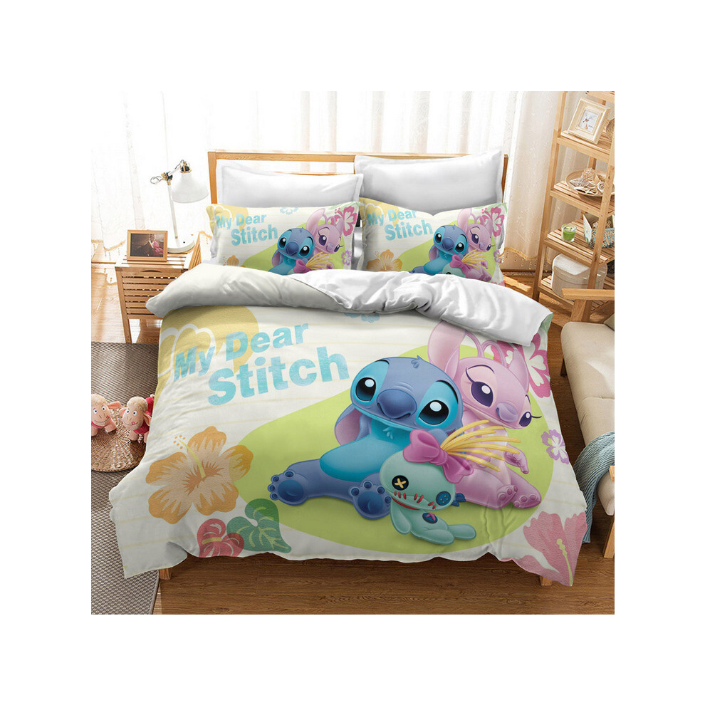 (Pattern 10, King) Lilo Stitch Bedding Single Double Duvet Cover Set