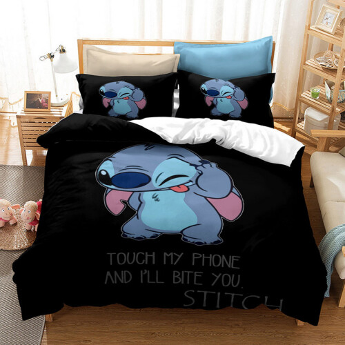 (Pattern 29, King) Lilo Stitch Bedding Single Double Duvet Cover Set