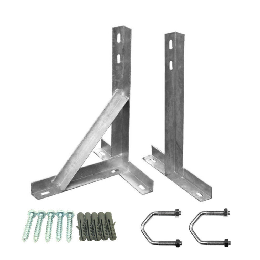 12 Inch Powder Coated T&K Wall Mount Bracket With 2 X V Bolts + Sat Fixings Kit For Aerial Or Satellite Dish 3713794172330
