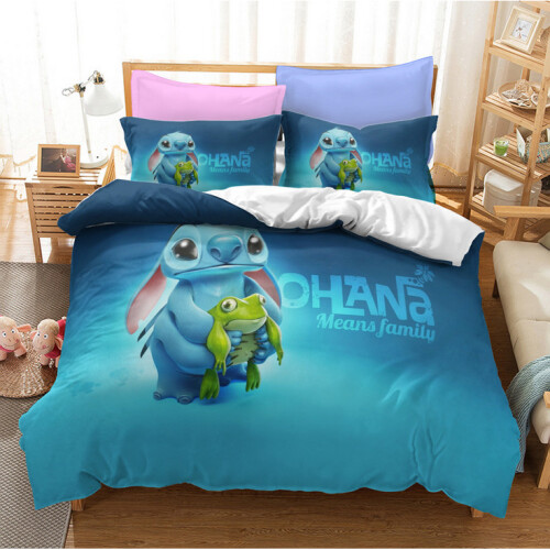(Pattern 28, King) Lilo Stitch Bedding Single Double Duvet Cover Set