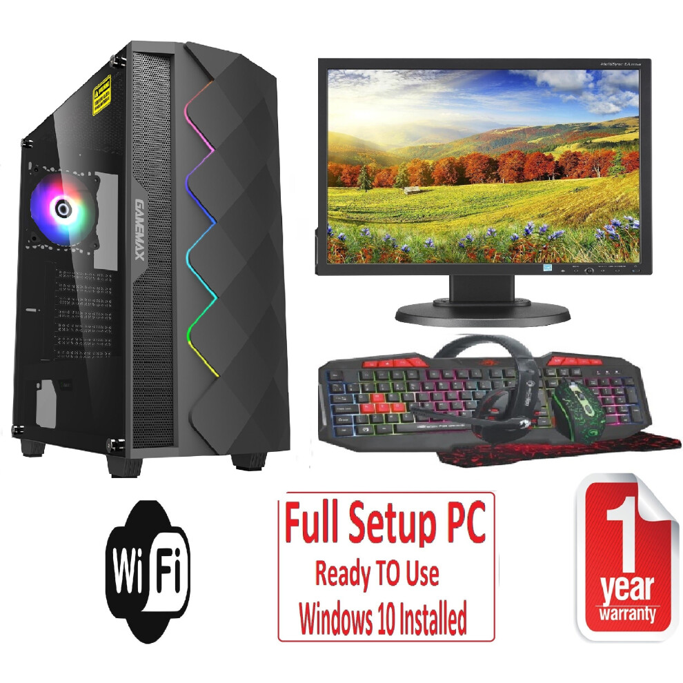 Computek Fast Gaming Pc Bundle Intel Quadcore I5 16Gb 1Tb Windows 10 2Gb Gt710 Black Diamond