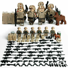 Fit Lego Desert Military Sodiers Weapons Minifigures Kids Toys Gifts