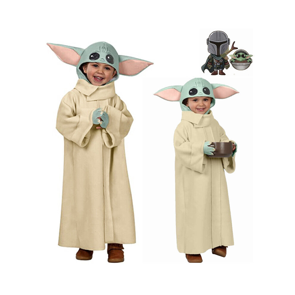 (S) Baby Yoda Star Wars Kid's Halloween Cosplay Costume Full Set