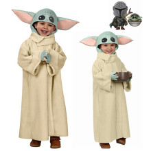 (L) Baby Yoda Star Wars Kid's Halloween Cosplay Costume Full Set