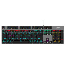 K43 104-Tasten kabelgebundene Gaming-Tastatur, rote Schalter, Voll-Layout, Anti-Ghosting, Farbbeleuchtung, für Desktop-PC und Laptop