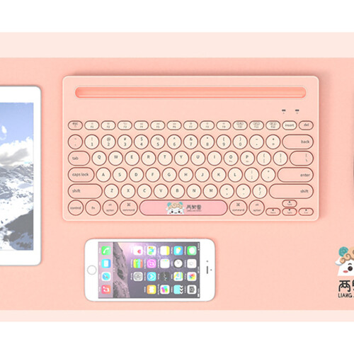 K46 79-key Computer Wireless Bluetooth Mechanical Keyboard 2.4G Round Keycap Gaming Three-mode Keyboard for Laptop 1