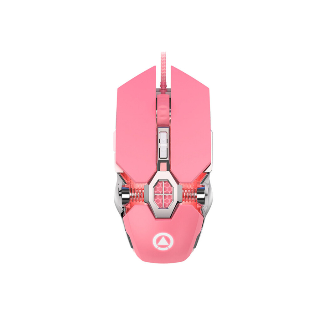 P14 Wired Gaming Mouse Mute Glowing Mice Computer Accessories Portable Design For Windows Ios And Android Tablet Pink 750910244604