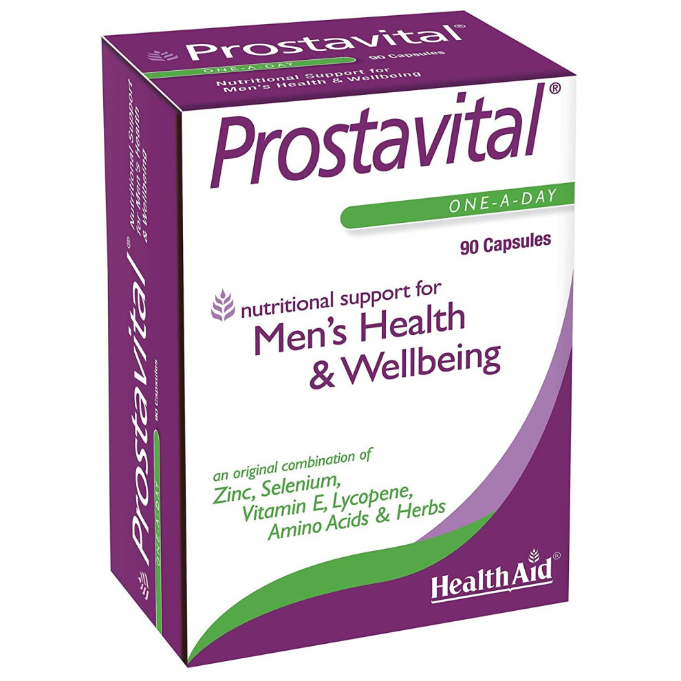 Health Aid Prostavital (Zinc, Selenium,Vit E, Lycopene, Vit C, Vit B6), 90 Caps