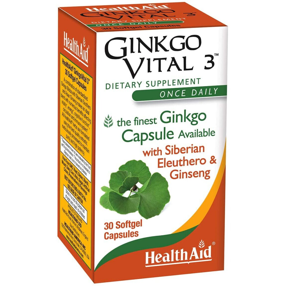 Health Aid Ginkgo Vital +3, 30 Capsules