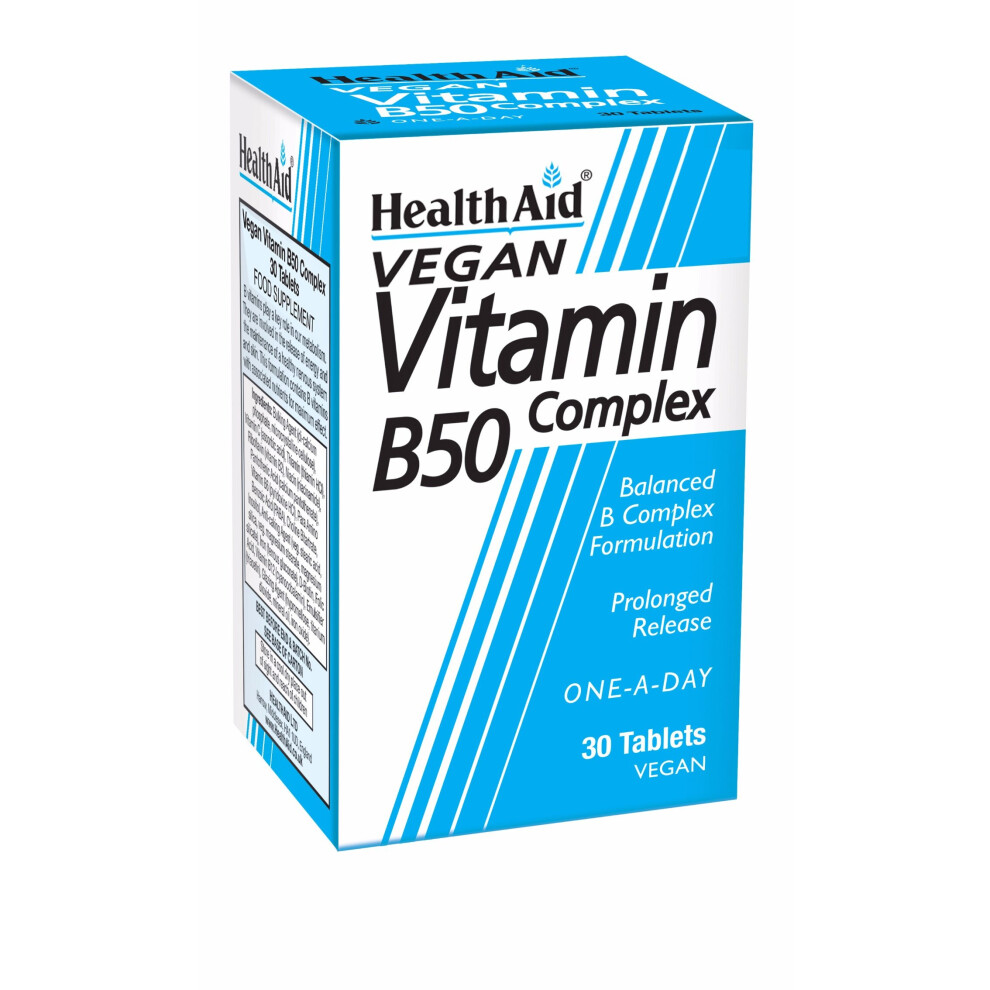 Health Aid Vit B50 Complex - Prolonged Release, 30 Tablets