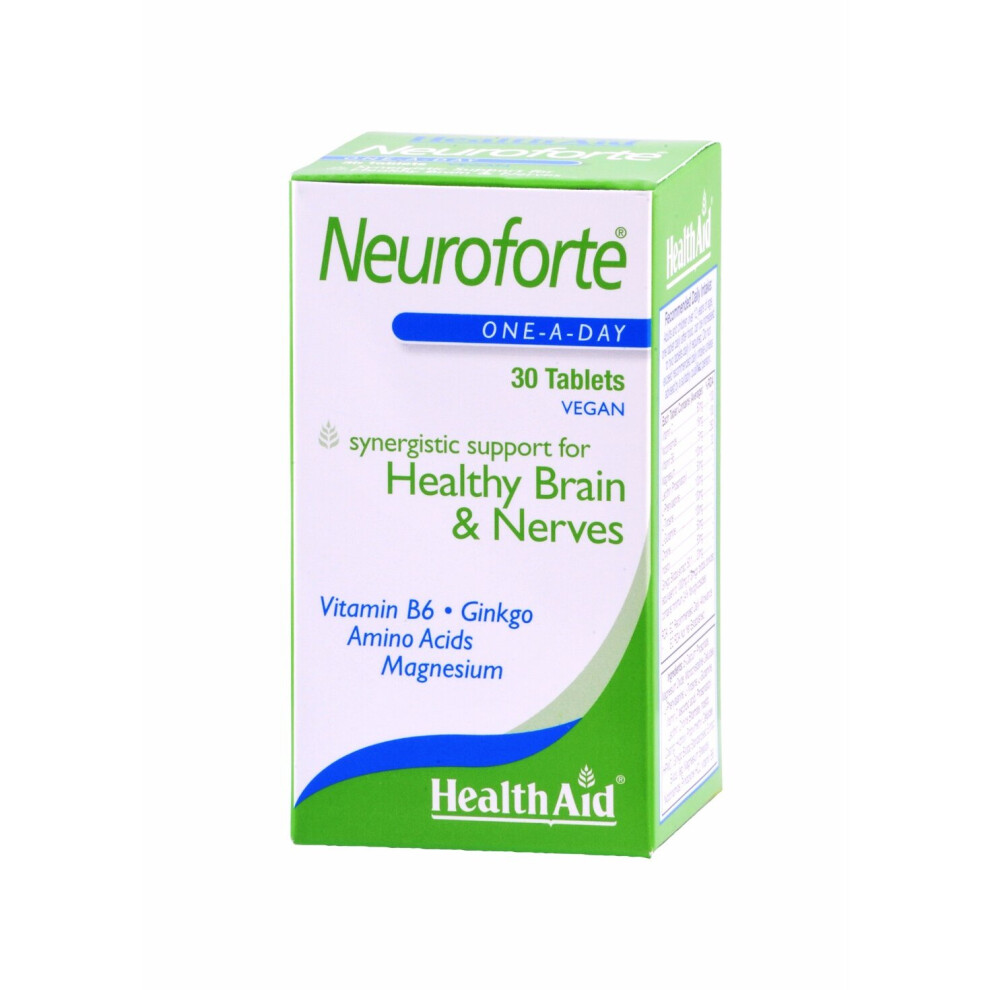 Health Aid NeuroForte (Amino Acid, B Vitamin Complex), 30 Tablets