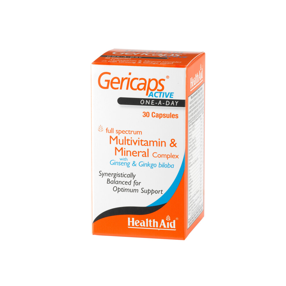 Health Aid Gericaps Active (With Ginseng + Ginkgo Biloba), 30 Capsules