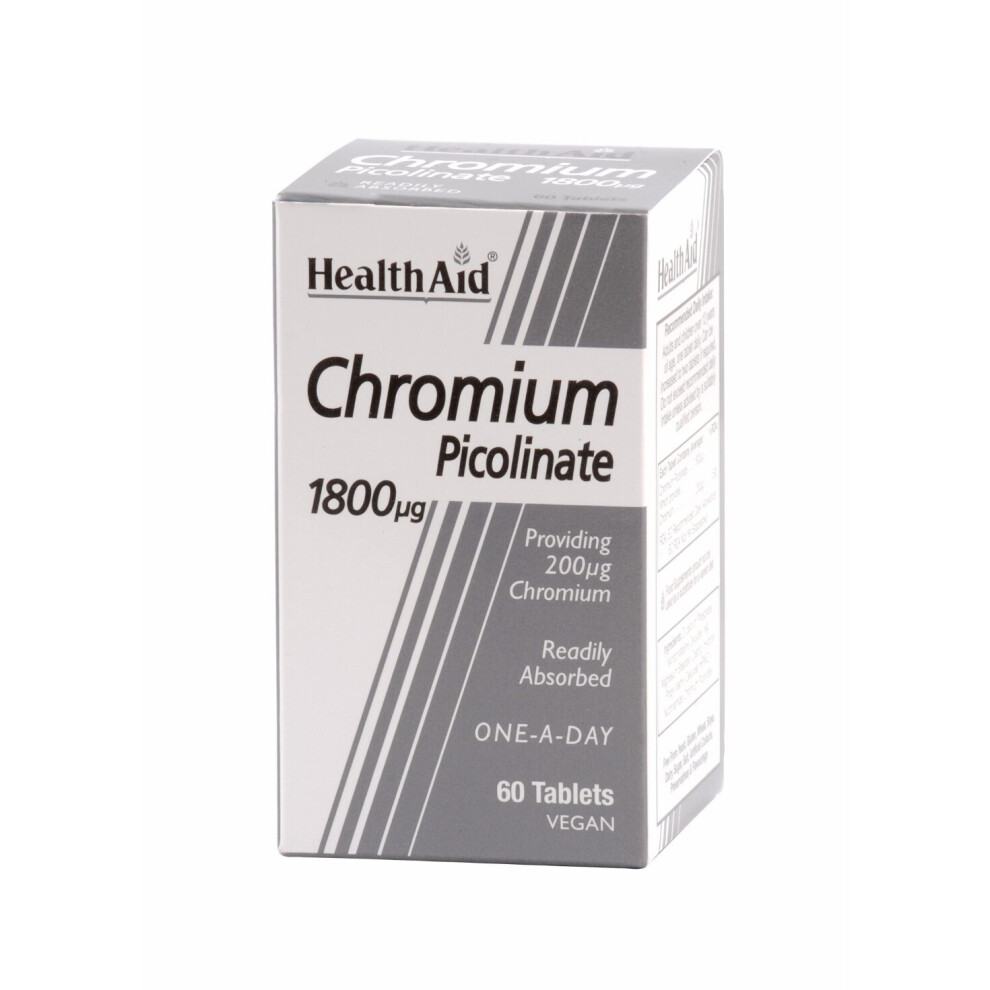 Health Aid Chromium Picolinate 200ug, 60 Tablets