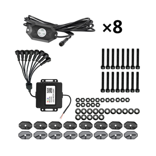 S02 1 to 8 RGB Car Chassis Light Car Atmosphere Light Car Bottom Light RGB Off-road Modified Car Light Led Rock Light