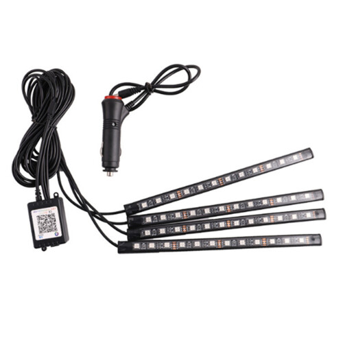 S11 1 to 4 Car Foot Sole Atmosphere Light APP Bluetooth Mobile Phone Control Led Car Interior Light RGB Music Rhythm Light