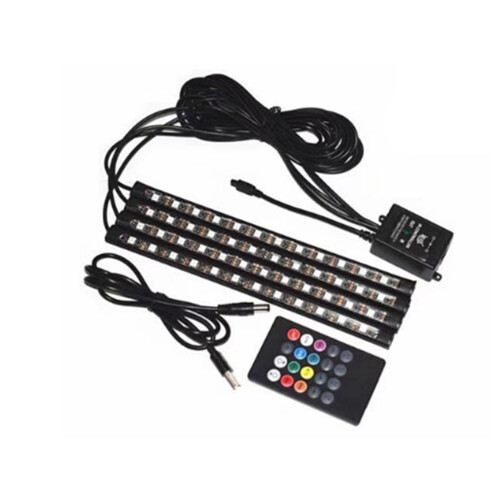 S37 1 to 4 12led Car USB Atmosphere Light Foot Sole Light Voice Control Atmosphere Light Colorful Music Rhythm Light