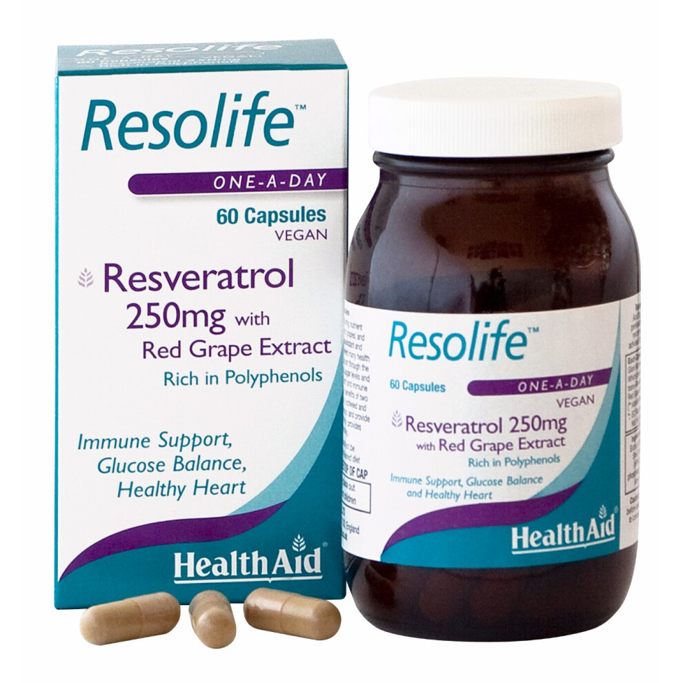 Health Aid Resolife (Resveratrol 250mg), 60 Capsules