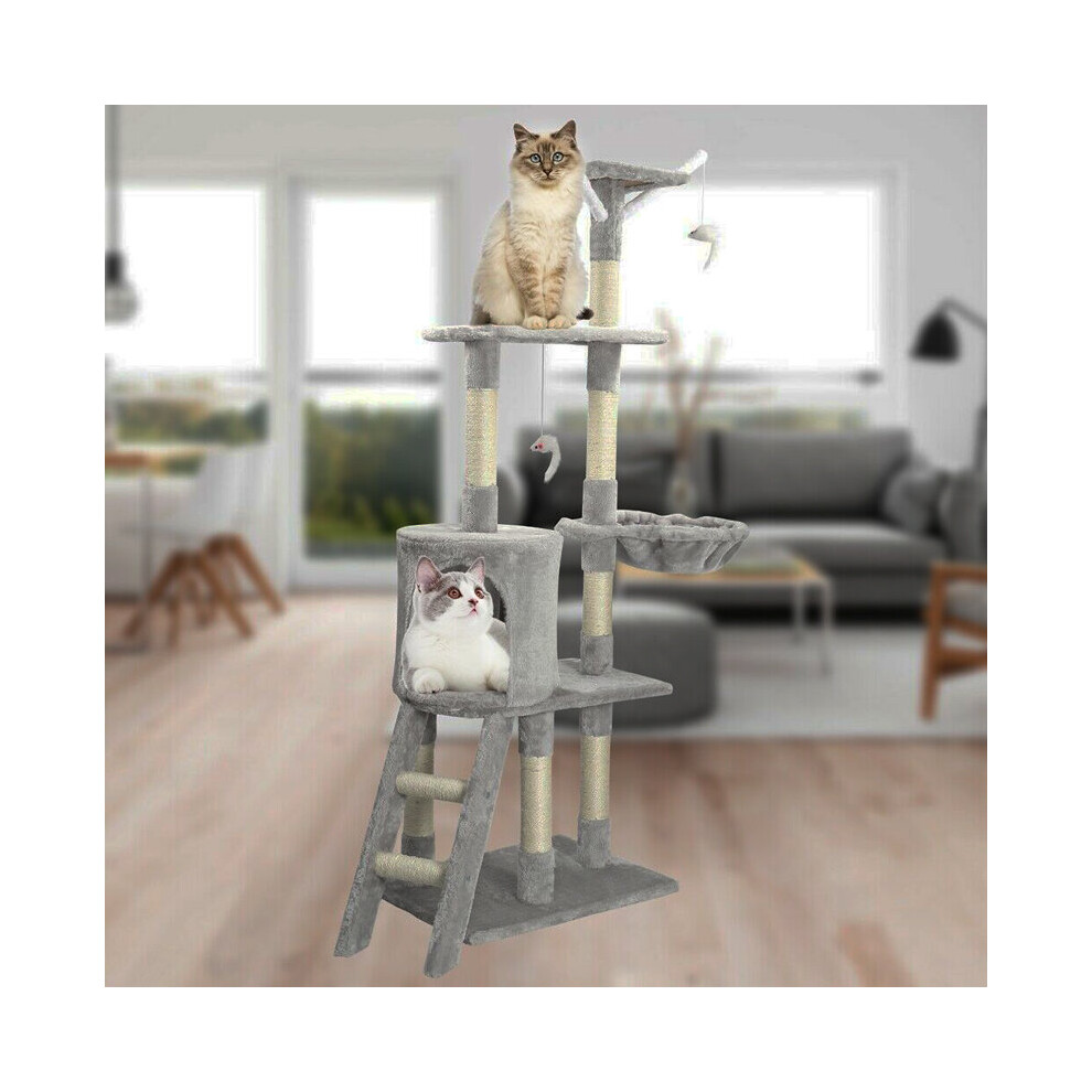 Cat Tree Climbing Tower Kitten Scratching Scratcher Post Activity Bed