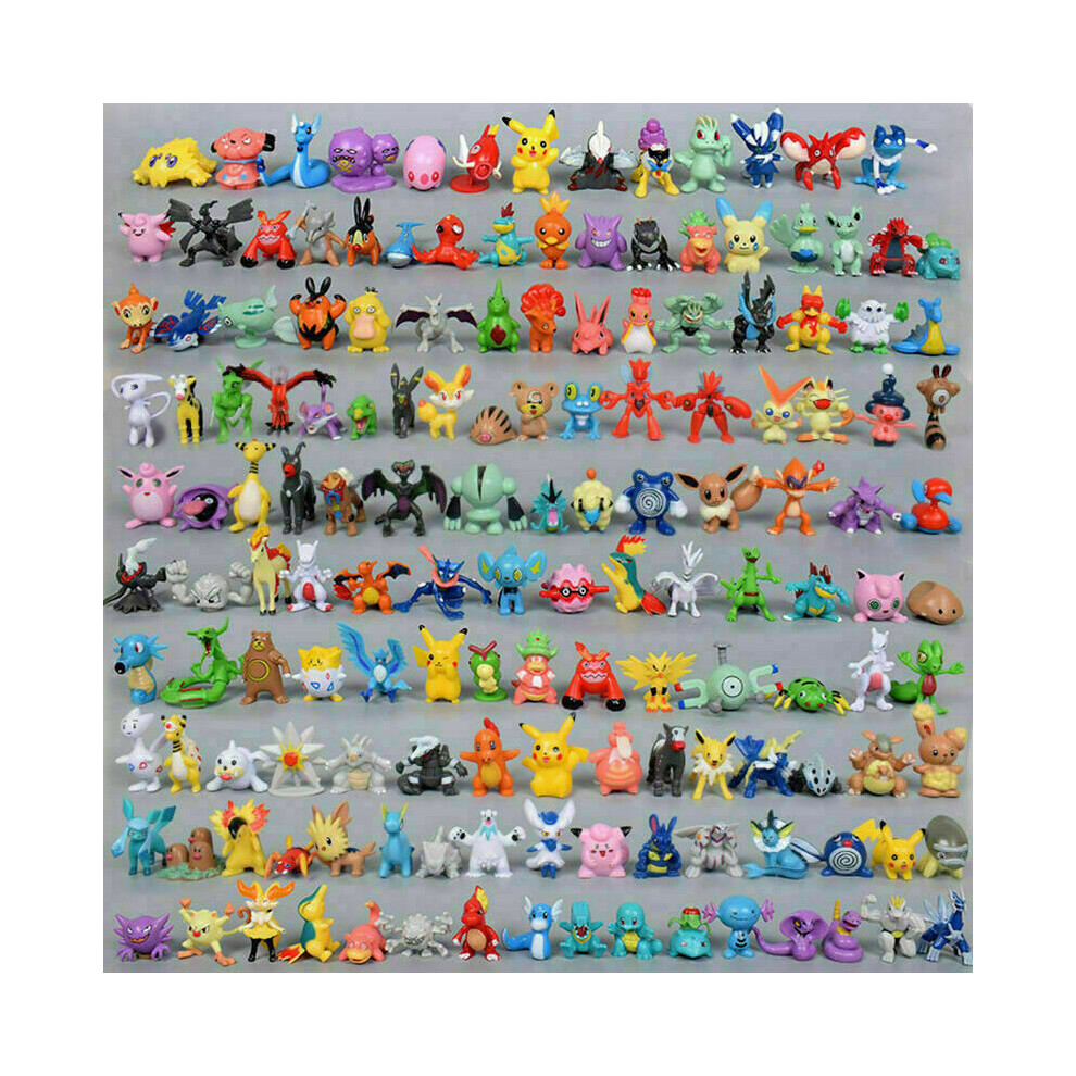 144PCS No Repeat Anime Action Figures Pokemon Movie Monster Character Toys Set