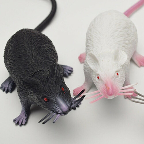 Brio (Small white mouse) Joke Fake Rubber Plastic Rat Mouse Pranks Prop Toy 2