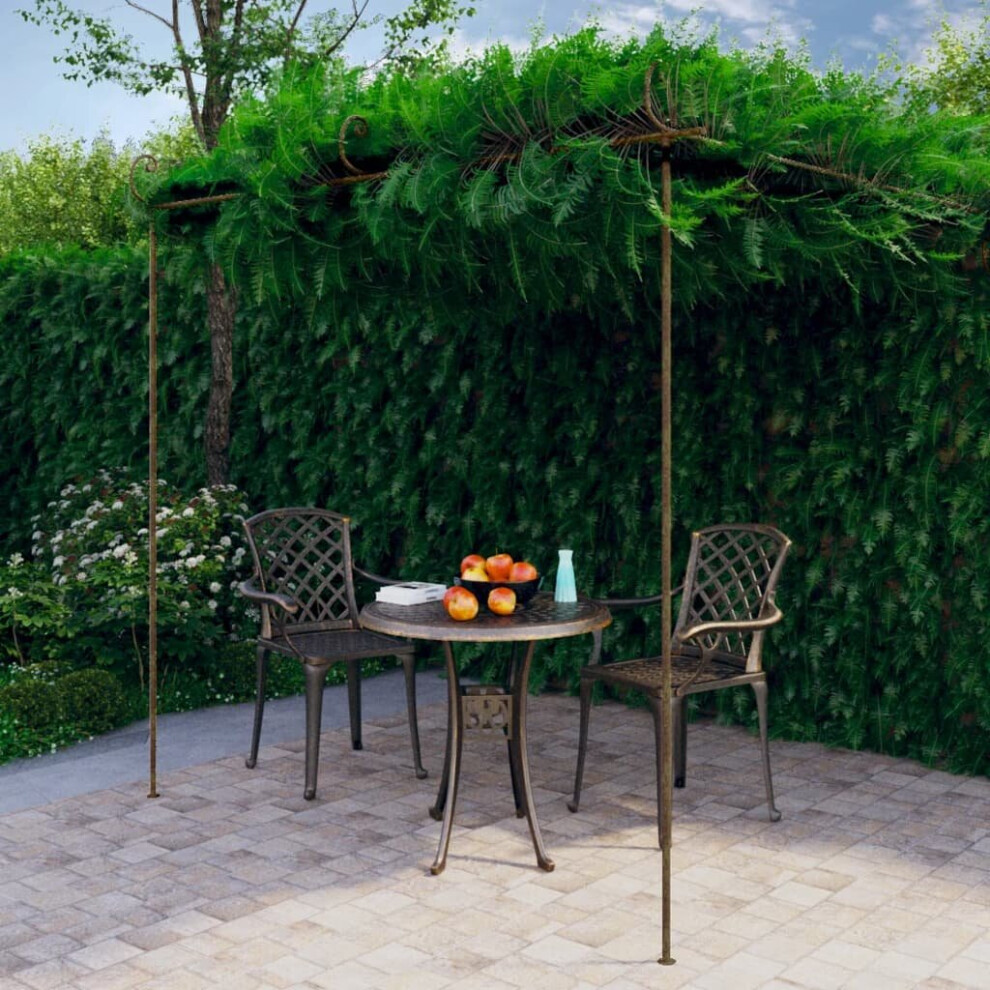 Vidaxl Garden Pergola Antique Brown 3X3x2.5 M Iron Patio Arch Arbour Pergola