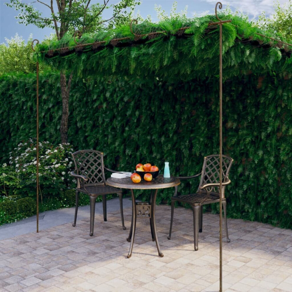 vidaXL Garden Pergola Antique Brown 4x3x2.5 m Iron Patio Arch Arbour Pergola