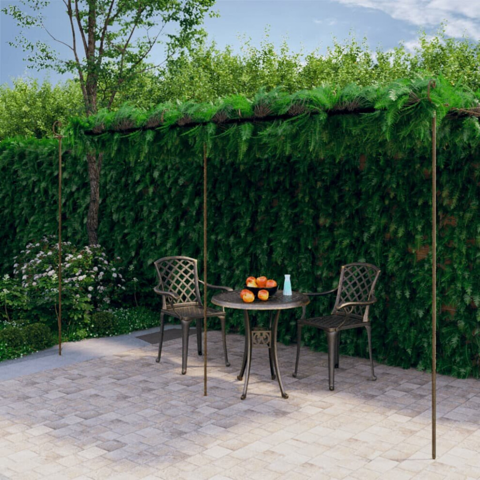 vidaXL Garden Pergola Antique Brown 6x3x2.5 m Iron Patio Arch Arbour Pergola