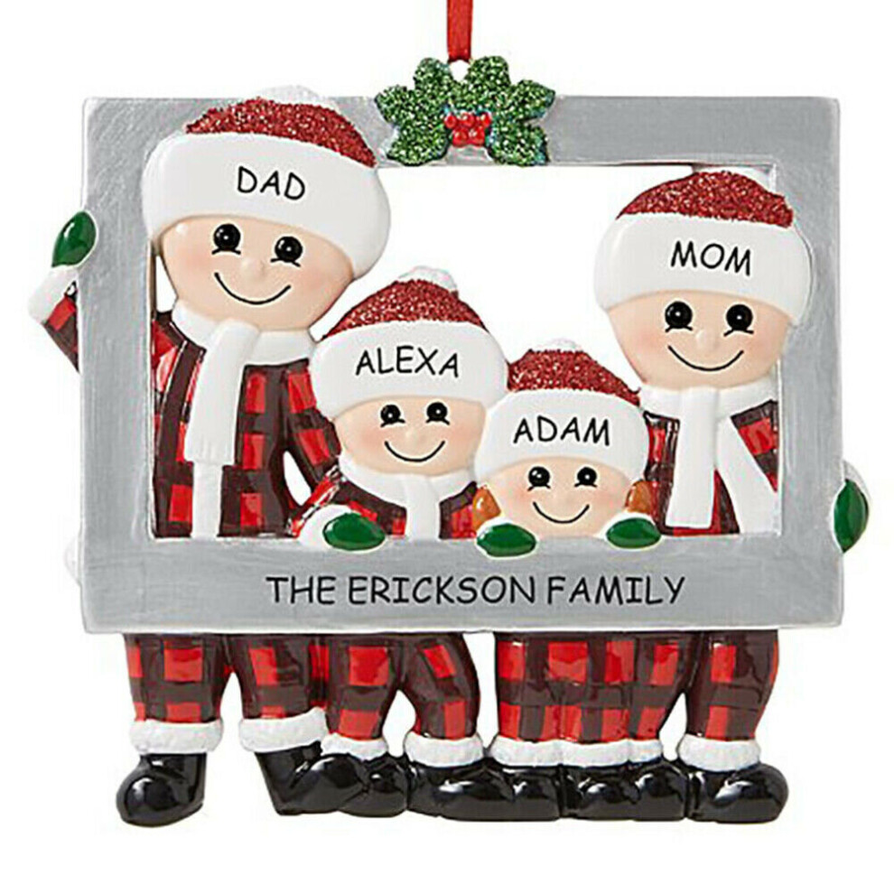 (Family of 4) Christmas Tree Ornament 2020 Family Xmas Lockdown