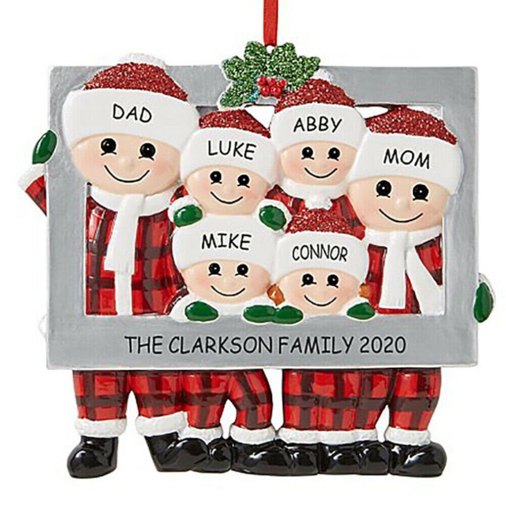 (Family of 6) Christmas Tree Ornament 2020 Family Xmas Lockdown