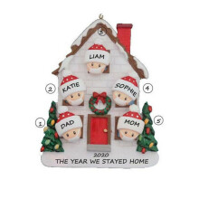 (Family 5) Christmas Tree Ornament 2020 Family Xmas Lockdown