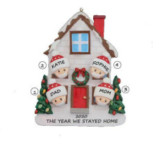 (Family 4) Christmas Tree Ornament 2020 Family Xmas Lockdown