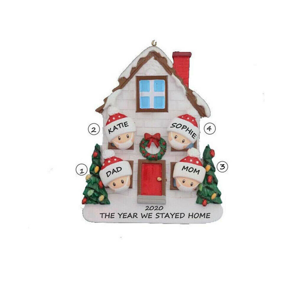 (Family 4) Christmas Tree Ornament 2020 Family Xmas Lockdown