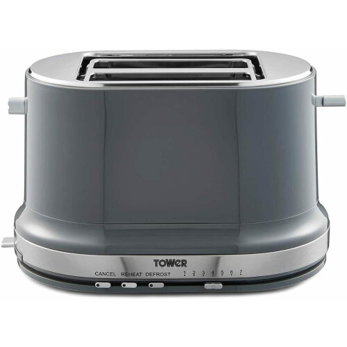 Tower Tower Stylish Kitchen BELLE  Graphite Grey 2 Slice Toaster