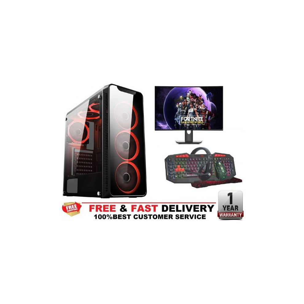Computek Fast Gaming Pc Bundle Intel Quadcore I5 16Gb 1Tb Windows 10 4Gb Gtx1050ti Red Blaze
