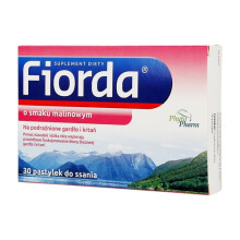 Fiorda malinowy smak – pastylki do ssania, 30 sztuk
