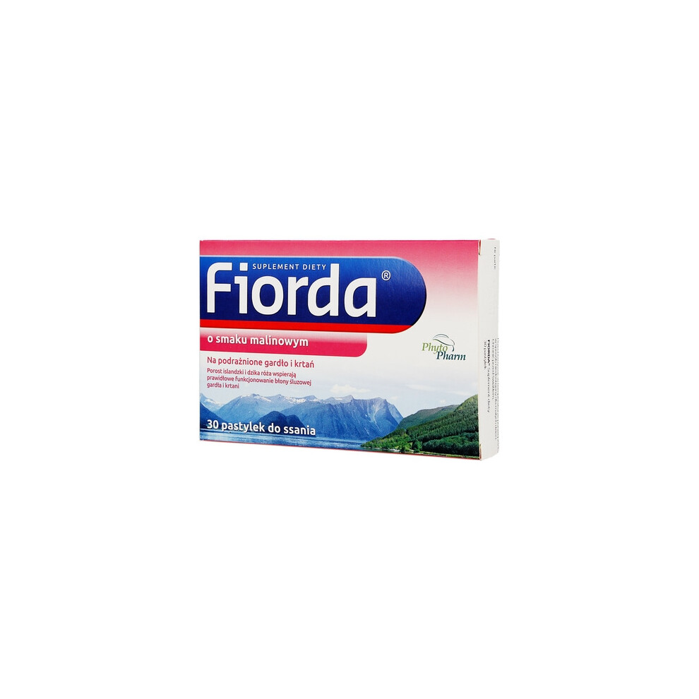Phytopharm Fiorda Malinowy Smak – Pastylki Do Ssania, 30 Sztuk