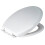 Wrap Over White Plastic Toilet Seat Top Fixing & Adjustable Hinges 1