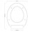 Wrap Over White Plastic Toilet Seat Top Fixing & Adjustable Hinges 2