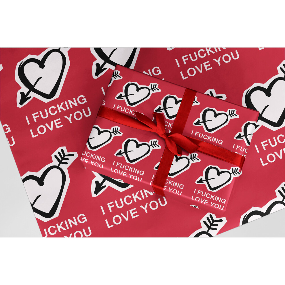 Rude Wrapping Paper 19 I F*cking Love You Bday Valentines Gift Wrap